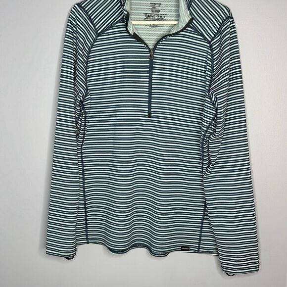 Patagonia Men’s Large Striped Capilene Mid-weight Zip Shirt - Picture 1 of 6
